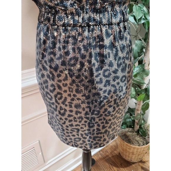 Bedo Femme Animal Print Round Neck Sleeveless Knee Length Dress Size Small - Picture 4 of 11